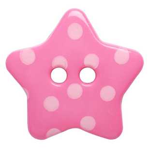 Hemline Funky Dot Star 2-Hole 28 Button Pink 18 mm