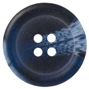 Hemline Marble Style 4-Hole 36 Button Blue 23 mm
