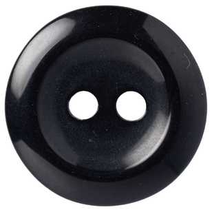 Hemline Basic 2-Hole Shirt 30 Button Black 19 mm
