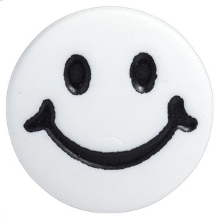 Hemline Novelty Smile Face 24 Button White 15 mm