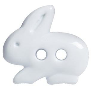 Hemline Rabbit Button White 19 mm