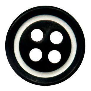 Hemline Layered Buttons 6 Pack Black 10 mm