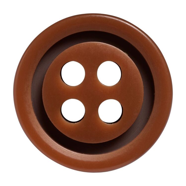 Hemline Layered Buttons 6 Pack Brown