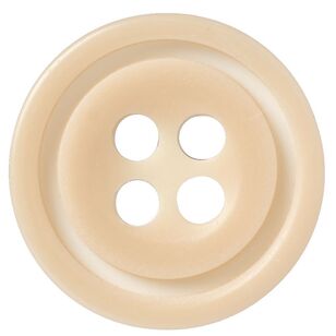 Hemline Layered Buttons 6 Pack Tan & White 10 mm