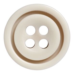 Hemline Layered Buttons 6 Pack Tan & White 10 mm
