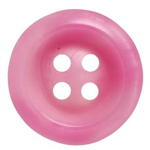 Hemline Marbled Bevel Edge 4-Hole Button Pink 18 mm