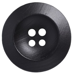 Hemline Wooden 40 Button Black 25 mm