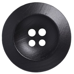 Hemline Wooden 40 Button Black