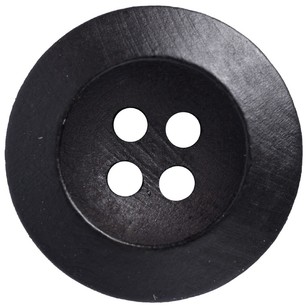 Hemline Wooden 28 Black Button Black 18 mm