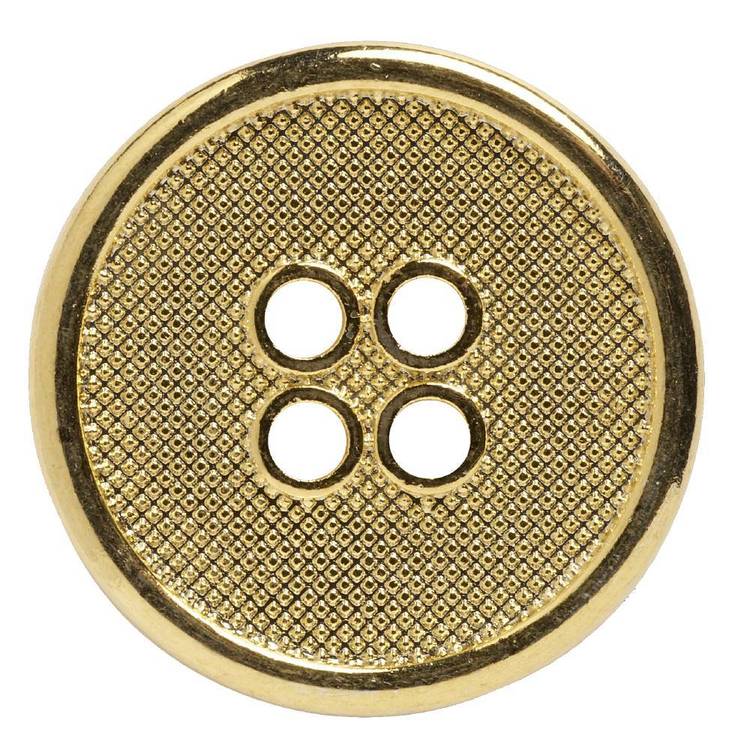 Hemline Metal 24 Button Bright Gold 15 mm