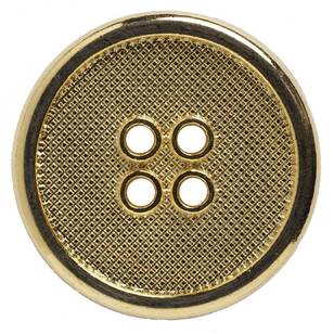 Hemline Metal 40 Button Bright Gold 25 mm