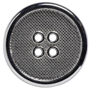 Hemline Metal 40 Button Bright Silver 25 mm