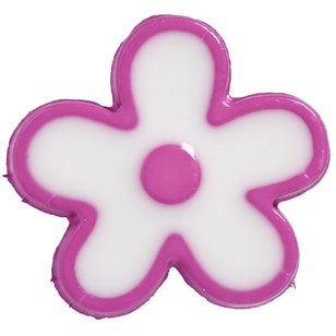 Hemline Flower Edge 24 Button Hot Pink 15 mm