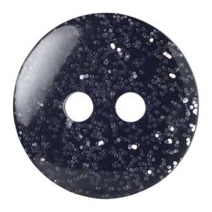 Hemline Precious Solid Glitter Button Dark Blue 14 mm