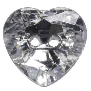 Hemline Precious Heart 19 Button Clear 11 mm