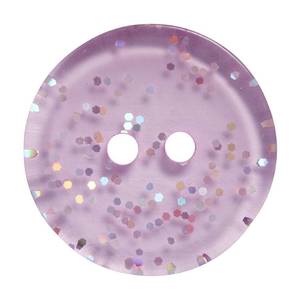 Hemline Pink Button 24 Glitter Button Silver 15 mm