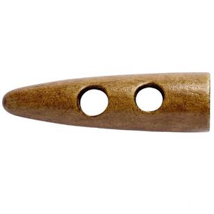 Hemline Toggles Shark Tooth Dark Button Wood 50 mm