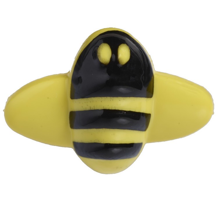 Hemline Large Bumble Bee Button Black & Yellow