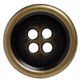 Hemline Suit Metal 4-Hole 32 Button Brass Gold 20 mm