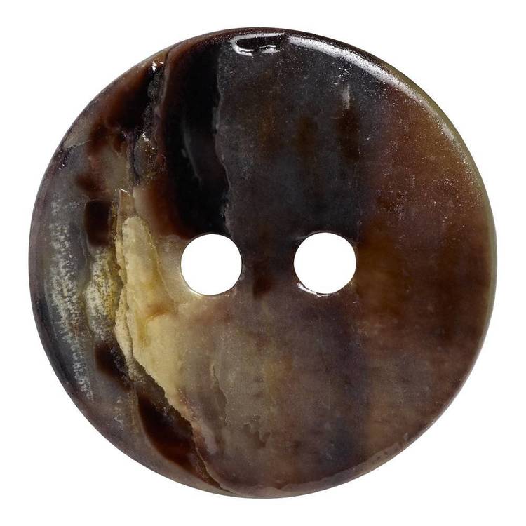 Hemline Shell Round Button Natural