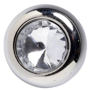 Hemline Modern Silver Setting Diamante Button Gold 13 mm