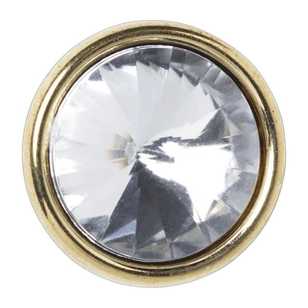 Hemline Round Diamante Setting 13 mm Button Gold 13 mm