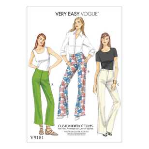 Vogue Pattern V9181 Misses' Custom-Fit Boot cut Pants