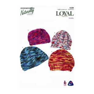 Naturally Loyal 8 Ply Kids Printed Hats K684 Pattern Book White