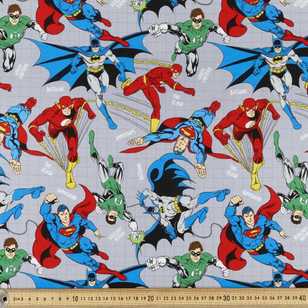 DC Comics Justice League Team Duck Weave Grey 150 cm