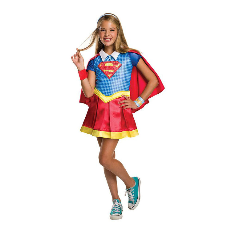 Warner Bros DC Comics Supergirl Deluxe Kids Costume Multicoloured 6 - 8 Years