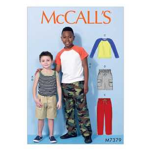 McCall's Pattern M7379 Children's/Boys' Raglan Sleeve Tops