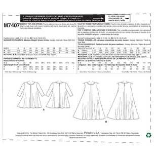 McCall's Pattern M7407 Misses' Flared Knit Top & Dress