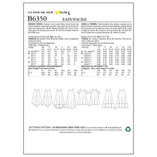 Butterick Pattern B6350 Misses' Sleeveless & Cold-Shoulder Tent Dresses
