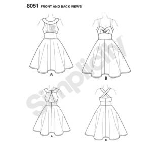 Simplicity Sewing Pattern 8051 Misses & Plus Size Dresses White