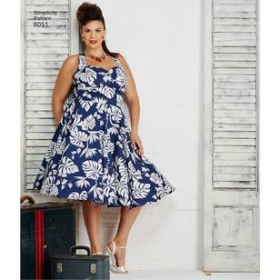 Simplicity Sewing Pattern 8051 Misses & Plus Size Dresses White