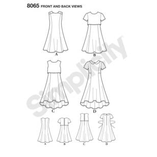 Simplicity Pattern 8065 Girls' & Girls' Plus Dress or Popover Dress