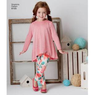 Simplicity Pattern 8105 Child's & Girls' Knit Tunics & Leggings