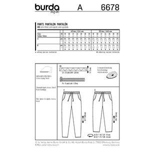 Burda 6678 Women's Pants Pattern White 18 - 30