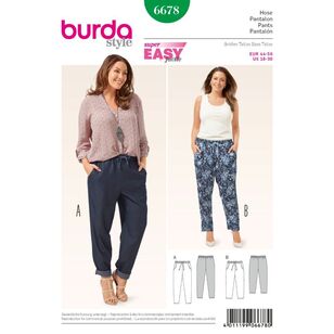Burda 6678 Women's Pants Pattern White 18 - 30