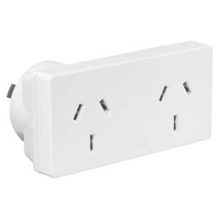 HPM D2/2WE Twin Pack Double Adaptor White