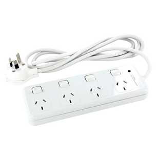 HPM D104WE 10amp 4 Outlet Powerboard White