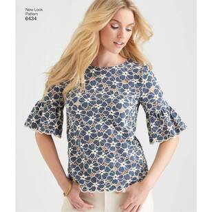 New Look Pattern 6434 Misses' Tops with Fabric Variations