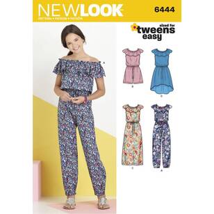 New Look Pattern 6444 Girl's Dress & Jumpsuit in Two Lengths