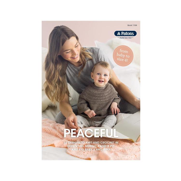 Patons Peaceful Designs Baby And Toddler 1104 Pattern Book White