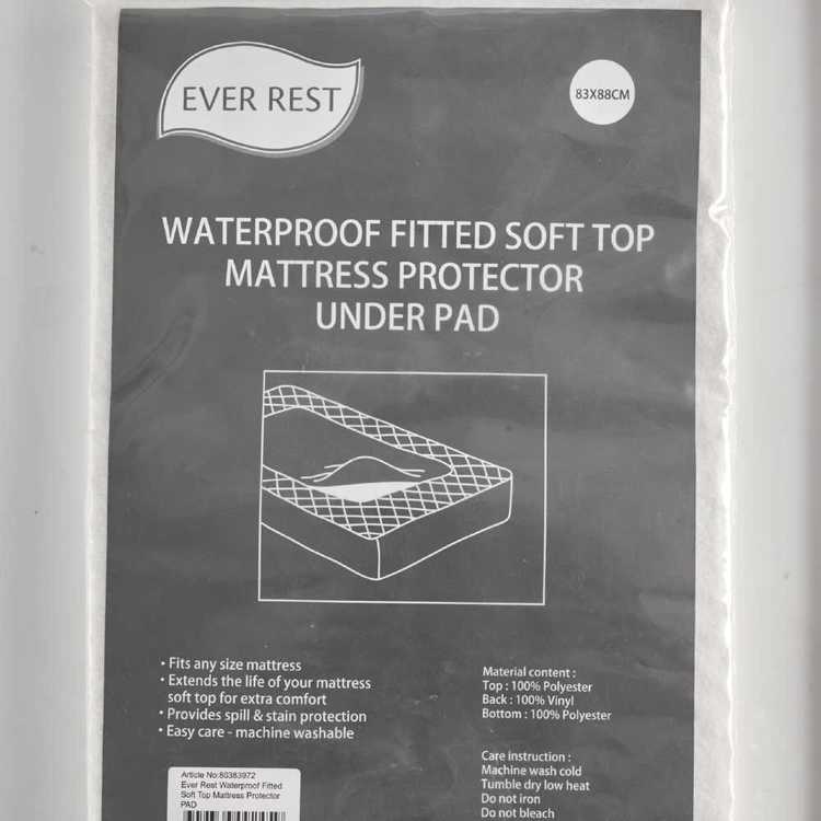 Ever Rest Waterproof Soft Top Mattress Protector Under Pad White