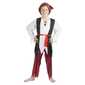 Pirate Boy Costume White, Black & Red 6 - 8 Years