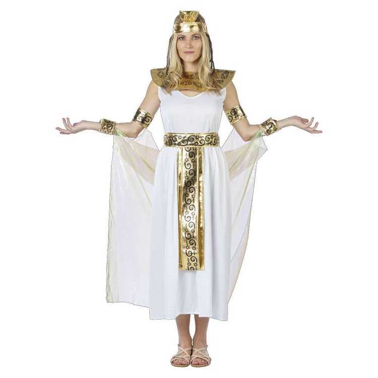 Egyptian Queen Adult Costume White & Gold One Size Fits Most