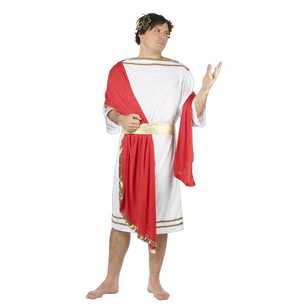 Greek God Costume White & Red One Size Fits Most