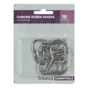 Tribeca 10 Pack Screw Hooks Chrome 38 mm