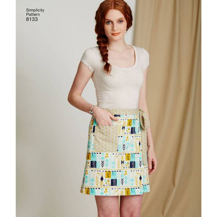 Simplicity Pattern 8133 Misses' Learn To Sew Wrap Skirts All Sizes